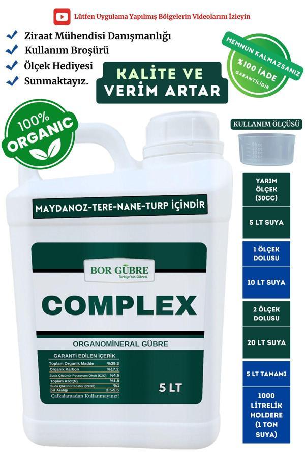 Bor Gübre Maydanoz, Tere, Nane, Turp İçin Organik Sıvı Gübre Complex 5Lt Kalite Ve Verim Artar. - Image 1