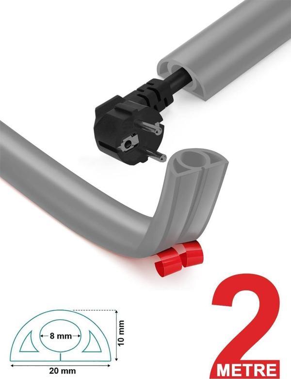 Greentech Esnek Kablo Kanalı Gri / GT-KK04  - Image 1