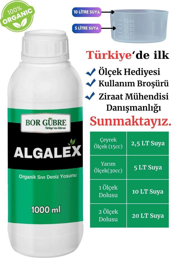 Bor Gübre Sıvı Deniz Yosunu İçeren Organik Sıvı Gübre Algalex 1000Ml(Fabrikadan Halka Üretim Zinciri) - Image 1