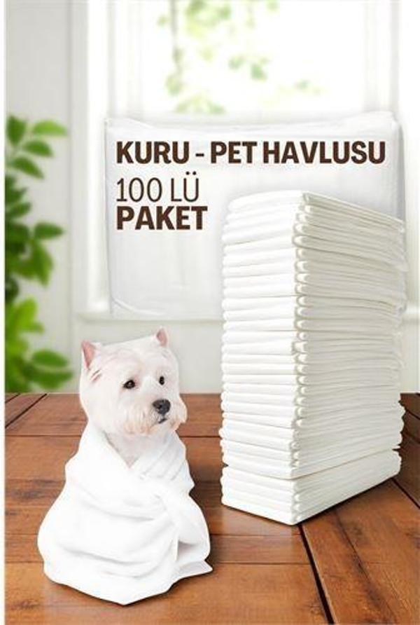Modacar Pet Havlusu - Kedi Köpek Banyo Havlusu Tek Kullanımlık Kuru Havlu 40X80 CM 100 Adet - Image 1