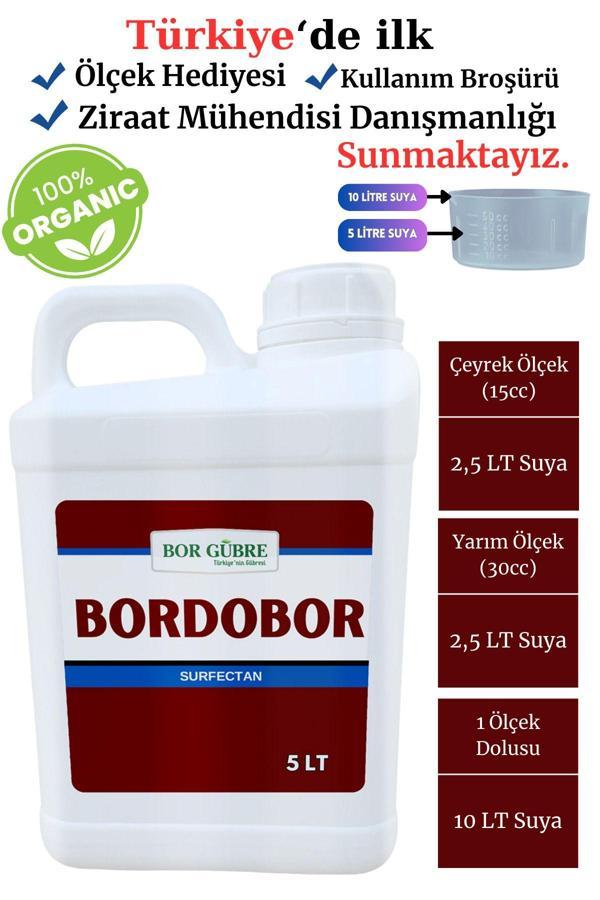 Bor Gübre Sıvı Gübre Bordobor 5Lt (Bordobulamacı) Bakır İçerik Bitki Besini Ve Koruyucu Bordo Bulamacı - Image 1