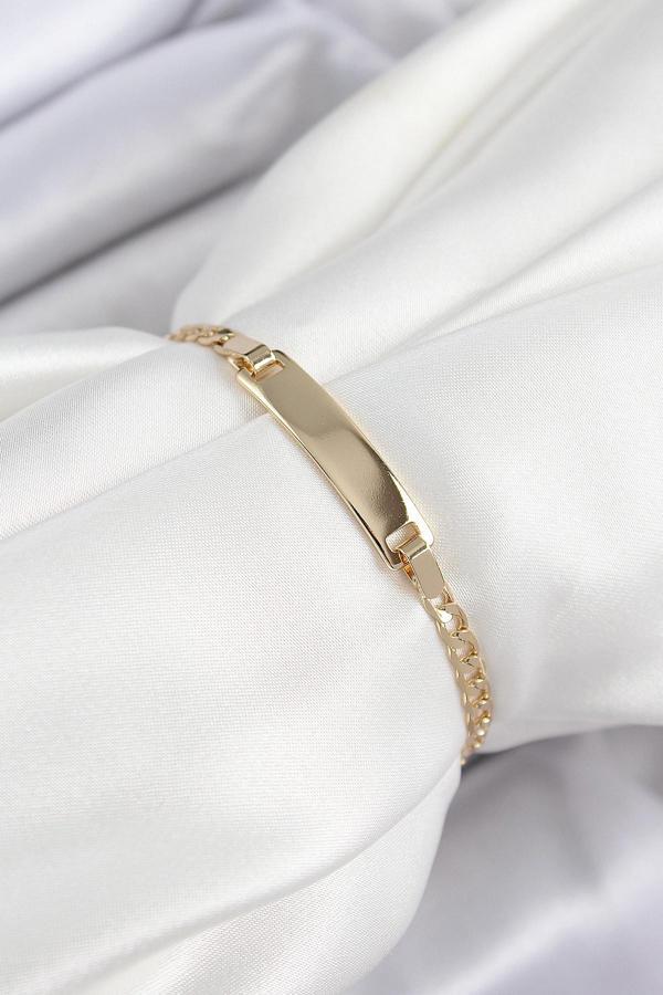 Pirinç Dikdörtgen Model Gold Renk Xuping Bebek Künyesi - Image 1