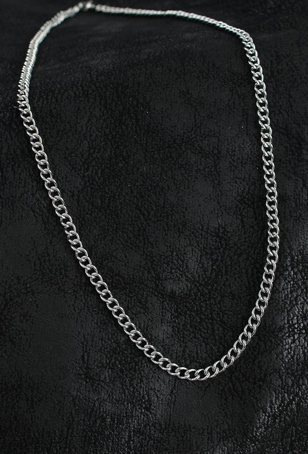 316L Çelik Klasik Oval Zincir Model Gümüş Renk Erkek Kolye - Image 1