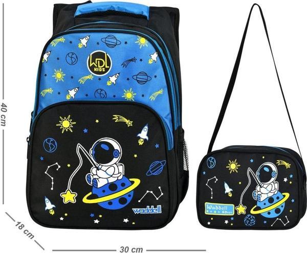 Waddell Lisanslı Astronot Desenli İlkokul Sırt Çantası Ve Beslenme Çantası - Image 1