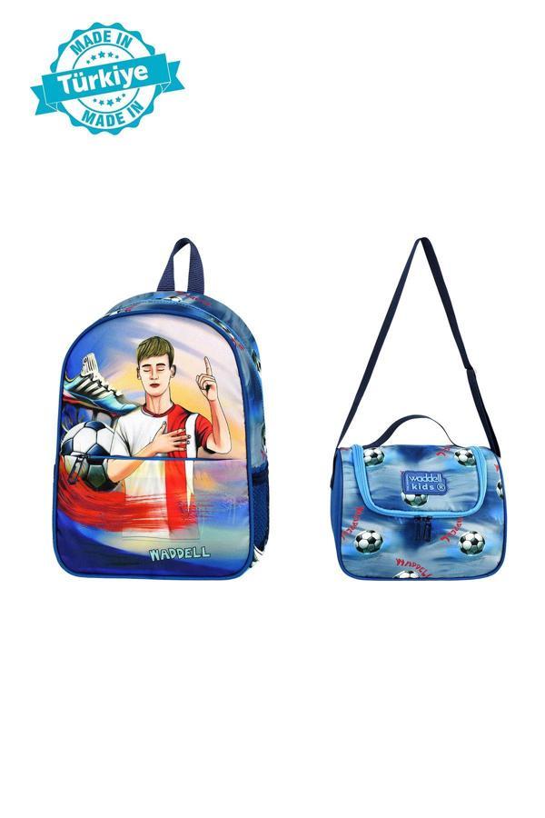 Niss Store Lisanslı Futbol Desenli Anaokul Sırt Çantası Ve Termal Beslenme Çantası - Image 1