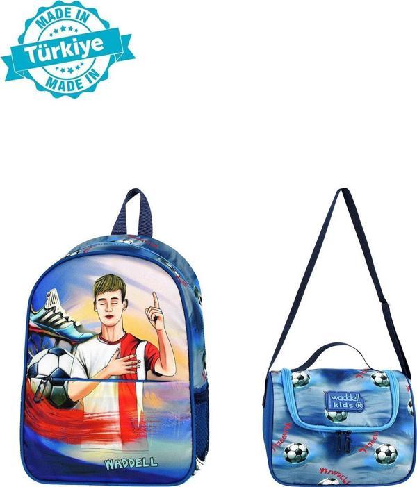 Niss Store Lisanslı Futbol Desenli Anaokul Sırt Çantası Ve Termal Beslenme Çantası - Image 1