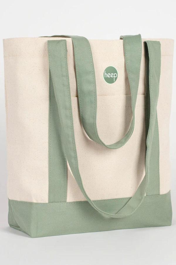 Heep Mint Yeşili Cepli Kanvas Tote Çanta - Image 1