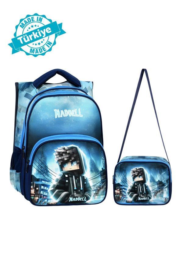 Niss Store Robloks Temalı Yarasa İlkokul Sırt Çantası, Beslenme Çantası - Image 1