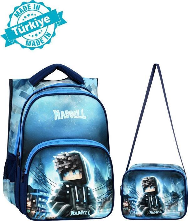 Niss Store Robloks Temalı Yarasa İlkokul Sırt Çantası, Beslenme Çantası - Image 1