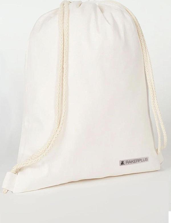 Rakerplus Krem 35x40 cm Unisex Ham Bez Büzgülü Sırt Ayakkabı Çantası - Image 1