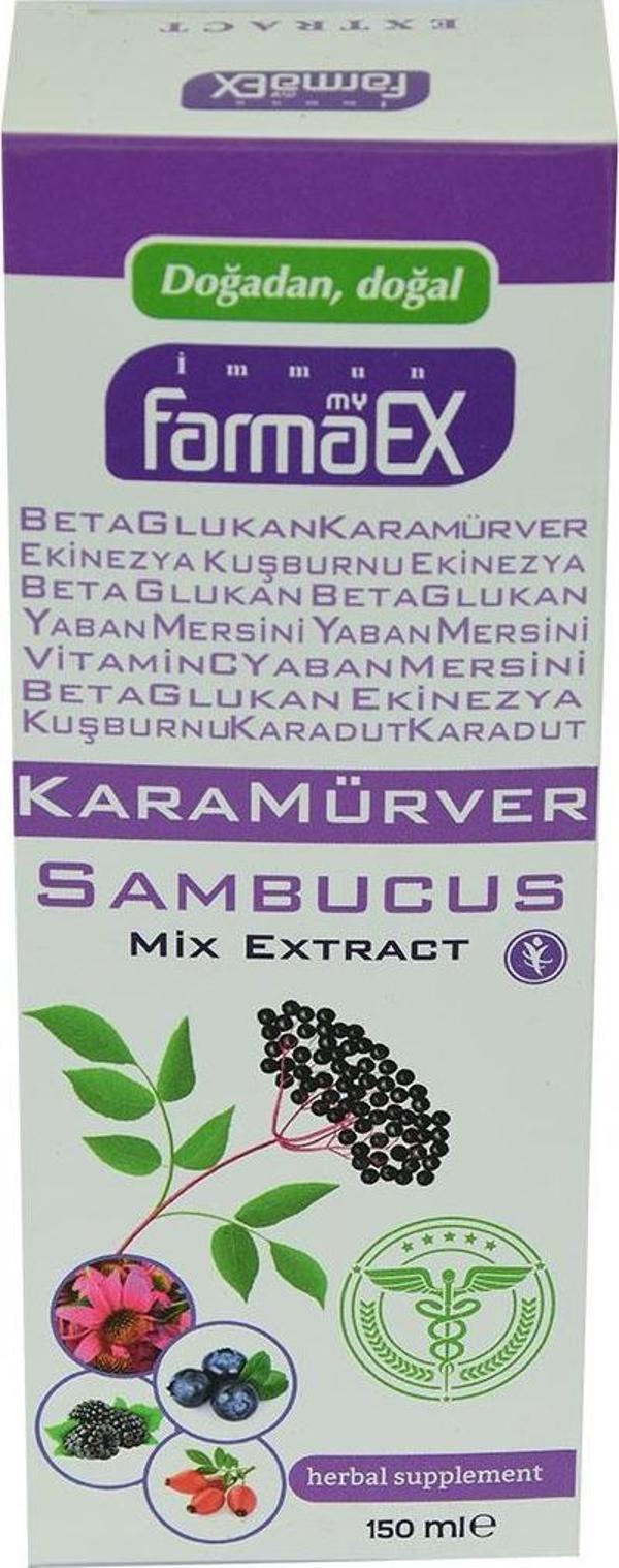 Yeşil Naturel Farmaex Karamürver Bitkisel Karışım Alkolsüz Ekstrakt 150 ml - Image 1