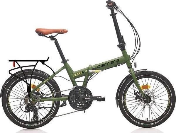 Carraro Flexi 121 d katlanır bisiklet Disk Fren Shimano 21 Vites Haki - Image 1