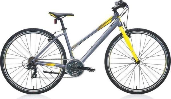 Sportive 322 Kadın Şehir Bisikleti 28 Jant Full Shimano 21 Vites Mat Antrasit Sarı 48cm - Image 1