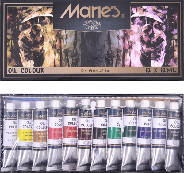 Maries Yağlı Boya 12 Renk E1381 - Image 1