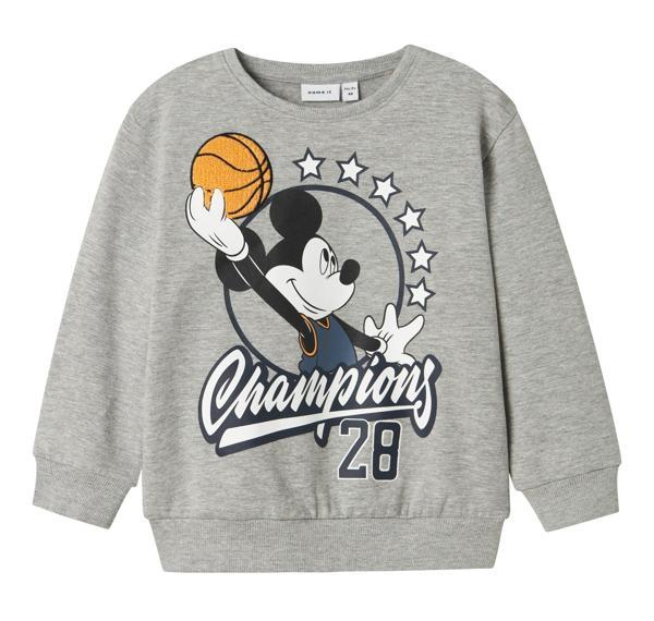 I13238381-GREY MELAN Name It Nmmdarıus Mıckey Nreg Sweat Bru Wdı Bebek Sweatshirt Beyaz - Image 1