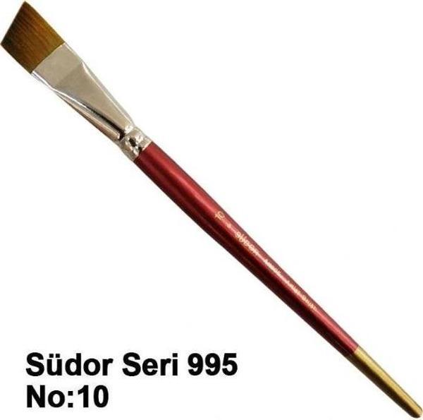Südor Seri 995 Yan Kesik Yağlı Boya Akrilik Boya Fırçası No 10 - Image 1