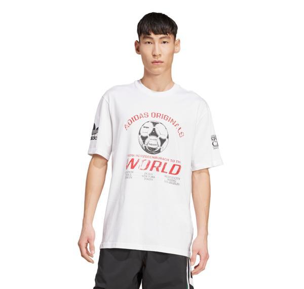 JX3065-E adidas 90S Football Graphic Tee Erkek T-Shirt Beyaz - Image 1