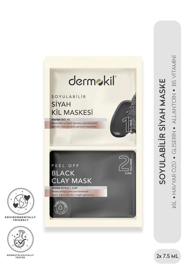 DERMOKİL SOYULABİLİR SİYAH MASKE 2'Lİ 7,5 ML - Image 1