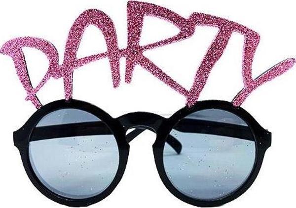 Party Yazılı Simli Pembe Renk Parti Gözlüğü - Image 1