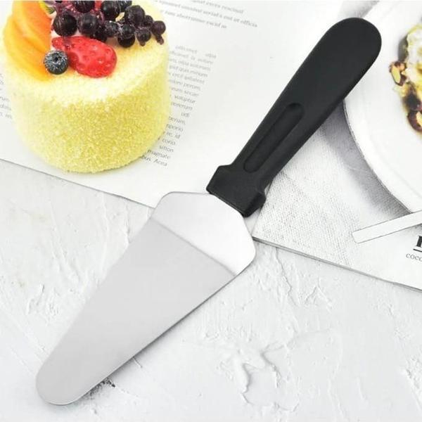 Paslanmaz Çelik Plastik Saplı Üçgen Pasta Kek Pizza Servis Spatulası Kürek - Image 1