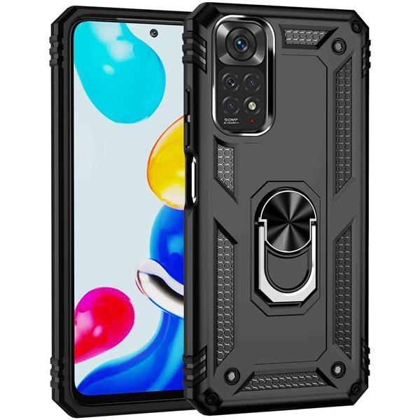 Xiaomi Redmi Note 11S 4G Uyumlu Kamera Korumalı Standlı Yüzüklü Tank Kılıf - Image 1