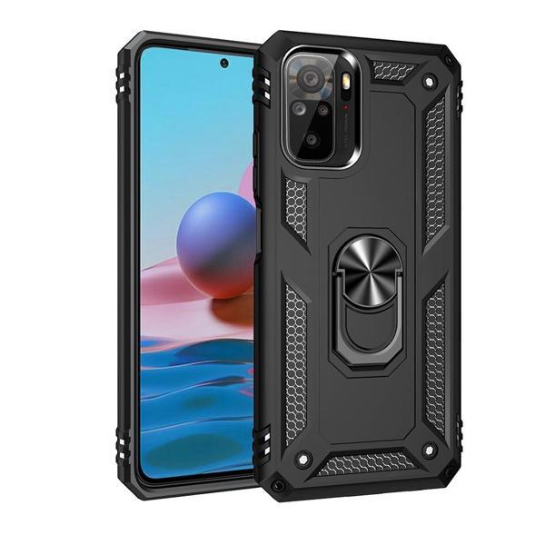 Xiaomi Redmi Note 10 Uyumlu Kamera Korumalı Standlı Yüzüklü Tank Kılıf - Image 1