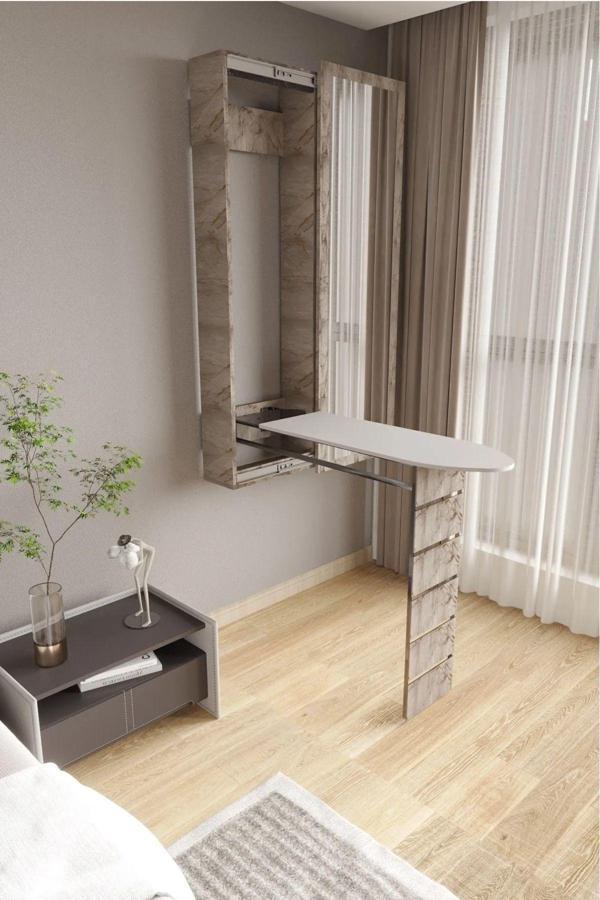 Y&A Kıraasyon Dolaplı Aynalı Katlanabilir Ütümasası Duvara Monte - Image 1