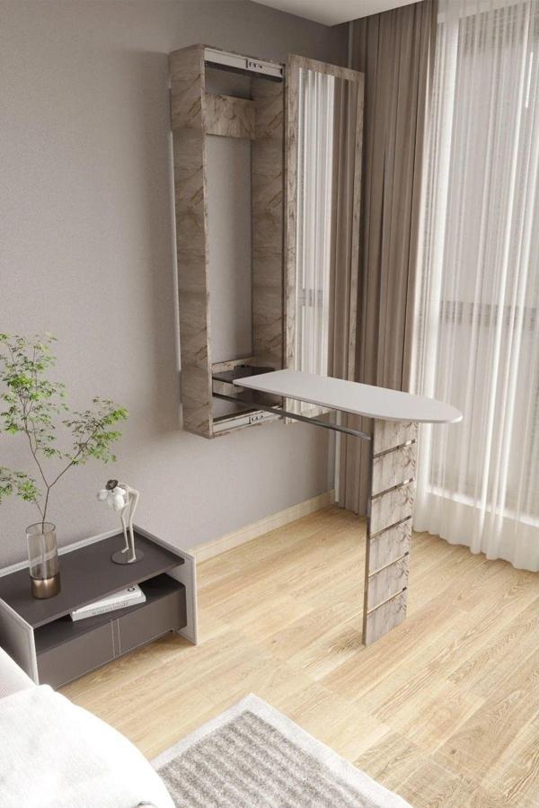 Y&A Kıraasyon Dolaplı Aynalı Katlanabilir Ütümasası Duvara Monte - Image 1