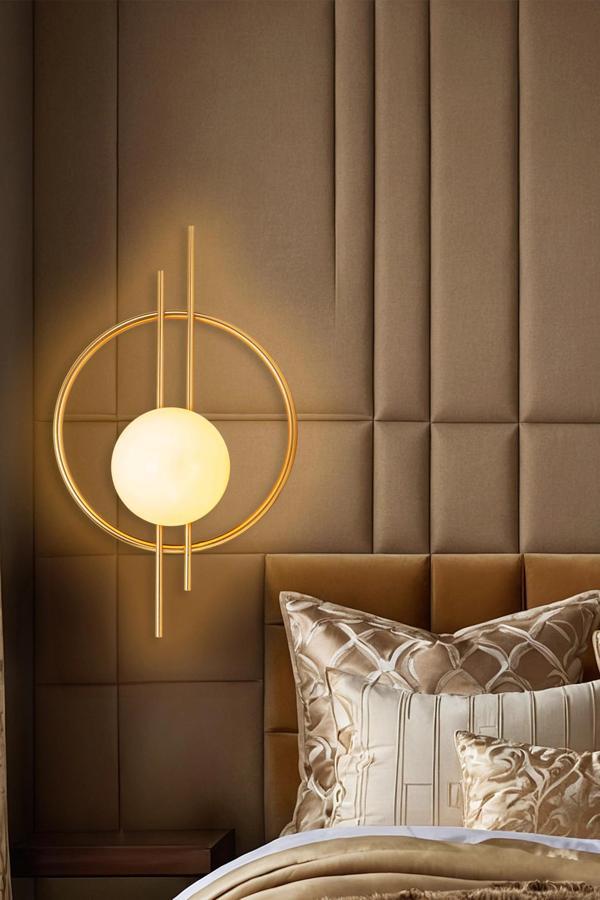 Glop Camlı Modern Ampüllü Aplik Gold - Image 1
