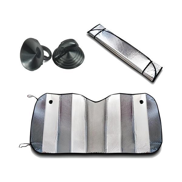 Çift Taraflı Vantuzlu Katlanabilir Lüx Oto Metalize Güneşlik 140cm x 70cm - Image 1