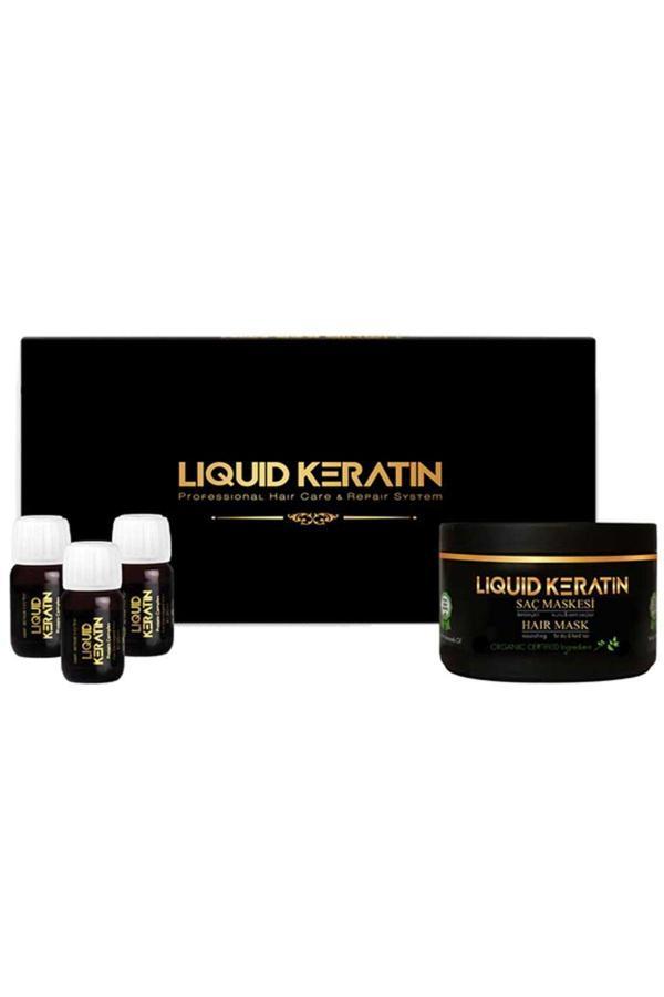 Yıpranmış Yanmış Saçlar Için Acil Onarıcı Keratin Saç Bakım Seti - 3-adet Serum 1 Ad Keratin Maskesi - Image 1