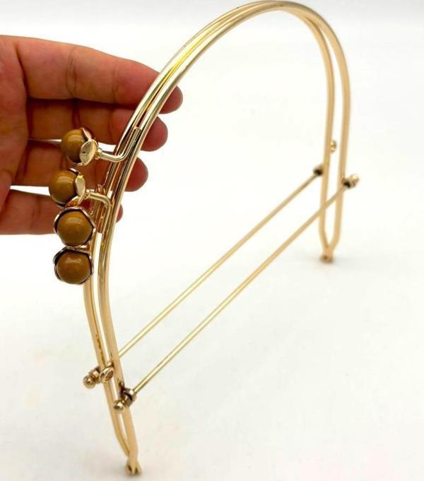 Angel Çanta Aksesuar 19 Cm Light Gold Renk D Model Sütlü Kahve Çift Toplu Çanta Klipsi, Çanta  Bursu - Image 1