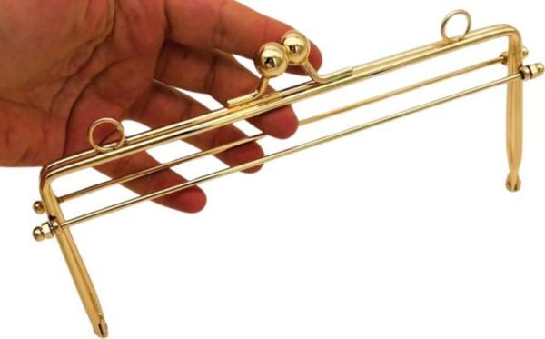 Angel Çanta Aksesuar 21 Cm Light Gold Renk Dikdörtgen  Model Çanta Klipsi, Çanta  Bursu - Image 1