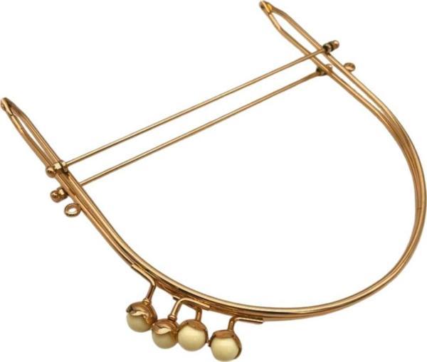 Angel Çanta Aksesuar 19 Cm Light Gold Renk D Model Krem Çift Toplu Çanta Klipsi, Çanta  Bursu - Image 1