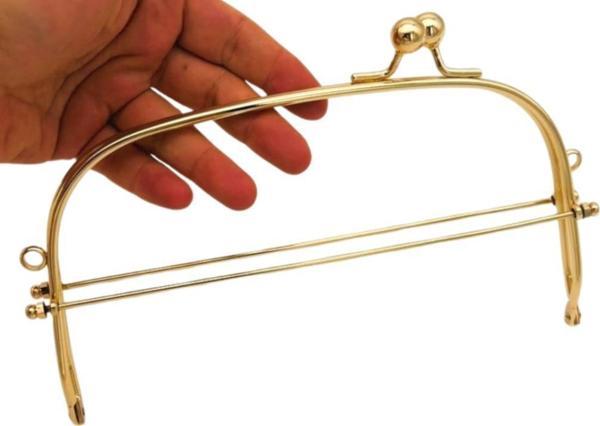 Angel Çanta Aksesuar 22 Cm Light Gold  Renk Oval D Model Çanta Klipsi, Çanta  Bursu - Image 1
