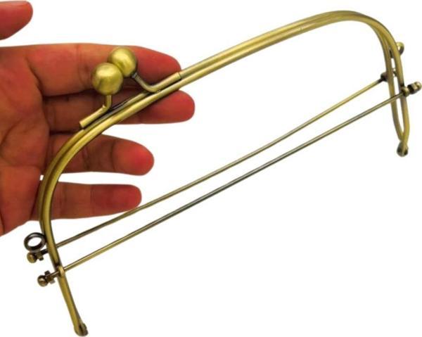 Angel Çanta Aksesuar 22 Cm Antik  Renk Oval D Model Çanta Klipsi, Çanta  Bursu - Image 1