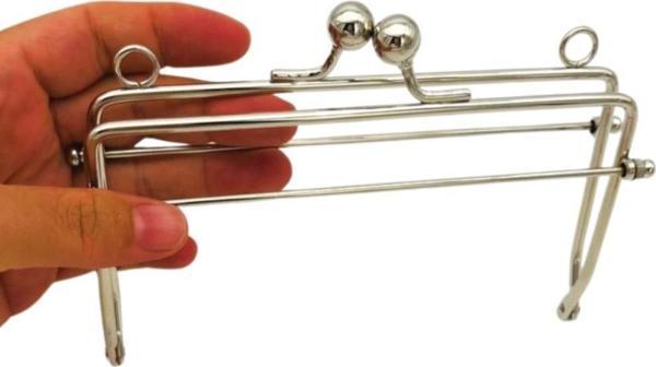 Angel Çanta Aksesuar 15 Cm Gümüş Renk  Dikdörtgen Model Çanta Klipsi, Çanta Bursu - Image 1