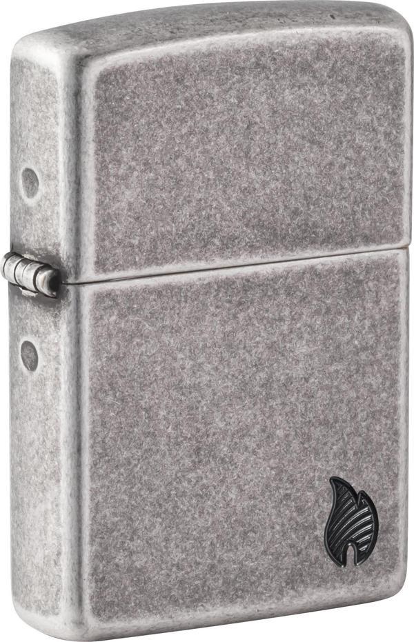 Zippo Armor® Series Flame Antique Silver Plate Dizayn Çakmak - Image 1