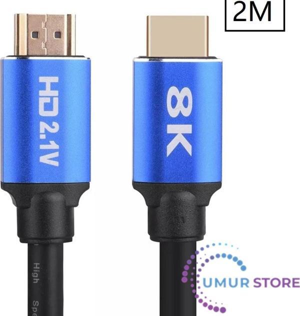 8k Ultra Hd 2.1V 48GBPS Altın Kaplama HDMI Kablo UHD 2 Metre - Image 1