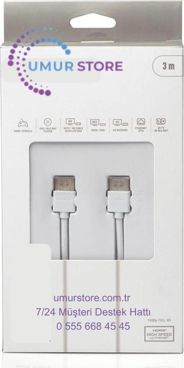 HDMI Slim Beyaz Kablo - 1.5m - Image 1