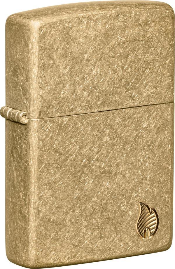 Zippo Armor® Series Flame Tumbled Brass Dizayn Çakmak - Image 1
