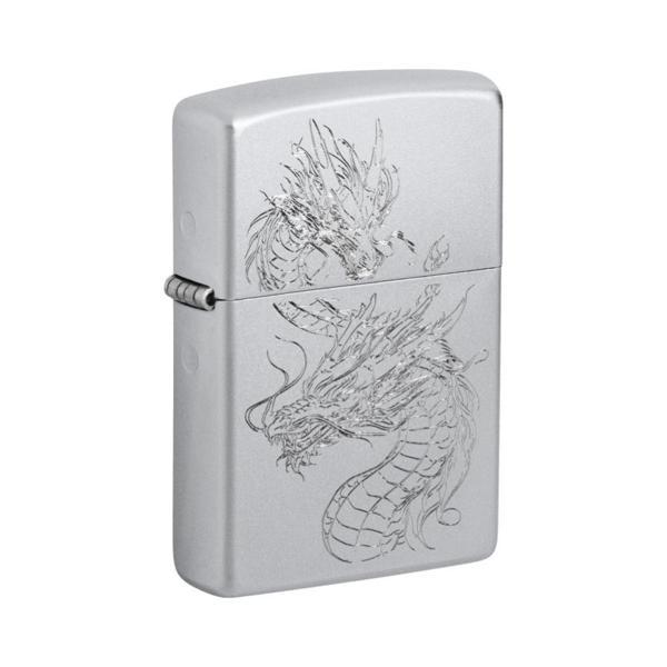 Zippo Dragon Satin Chrome Dizayn Çakmak - Image 1