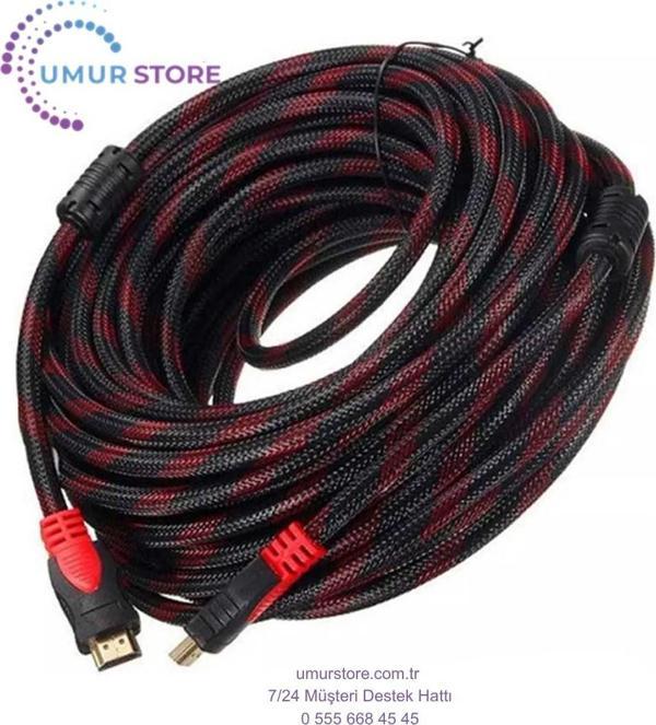 5 Metre Ip Sargılı Örgülü 5mt 5 Metre HDMI Kablo 1.4V 4K Full Hd Laptop Tv Görüntü HDMI Kablo - Image 1