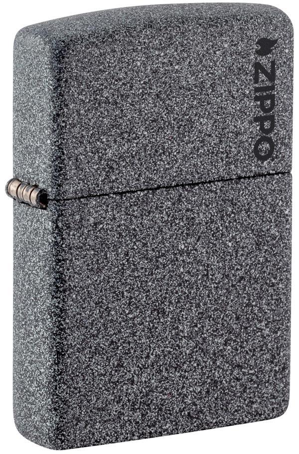 Zippo Iron Stone Black Logo Dizayn Çakmak - Image 1