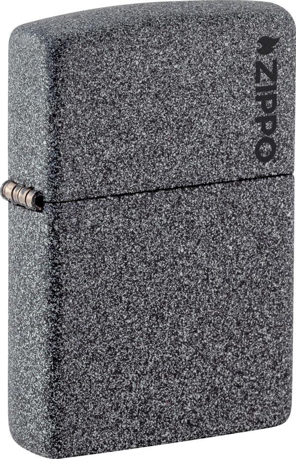 Zippo Iron Stone Black Logo Dizayn Çakmak - Image 1