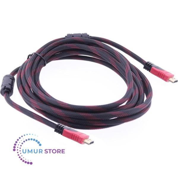HDMI Kablosu Gold 1.4V 3D 4K Örgülü 5mt - Image 1