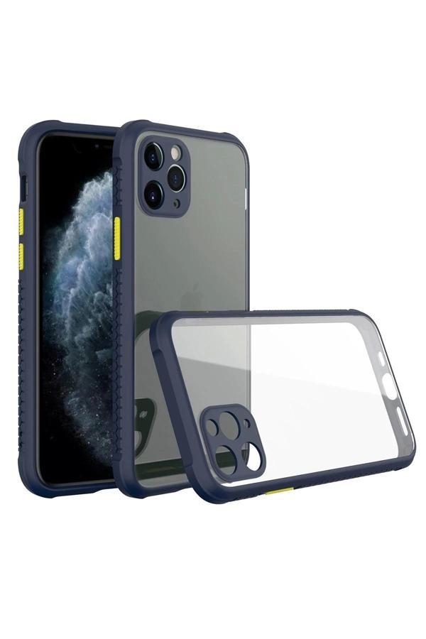 iPhone 11 Pro Kılıf Miami Şeffaf Silikon - Lacivert - Image 1
