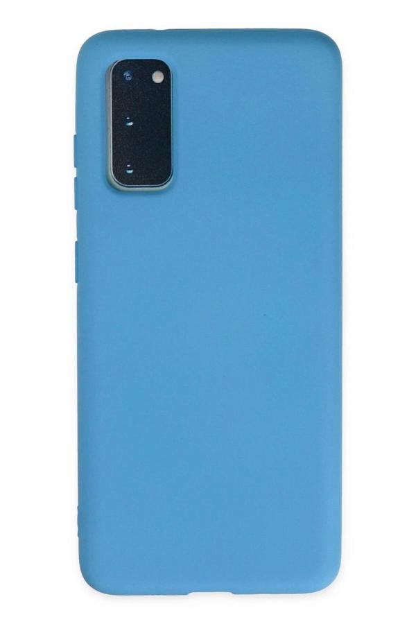 Samsung Galaxy S20 Kılıf Nano içi Kadife Silikon - Mavi - Image 1