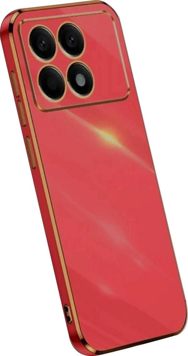 Xiaomi Poco X6 Pro Kılıf Volet Silikon - Kırmızı - Image 1