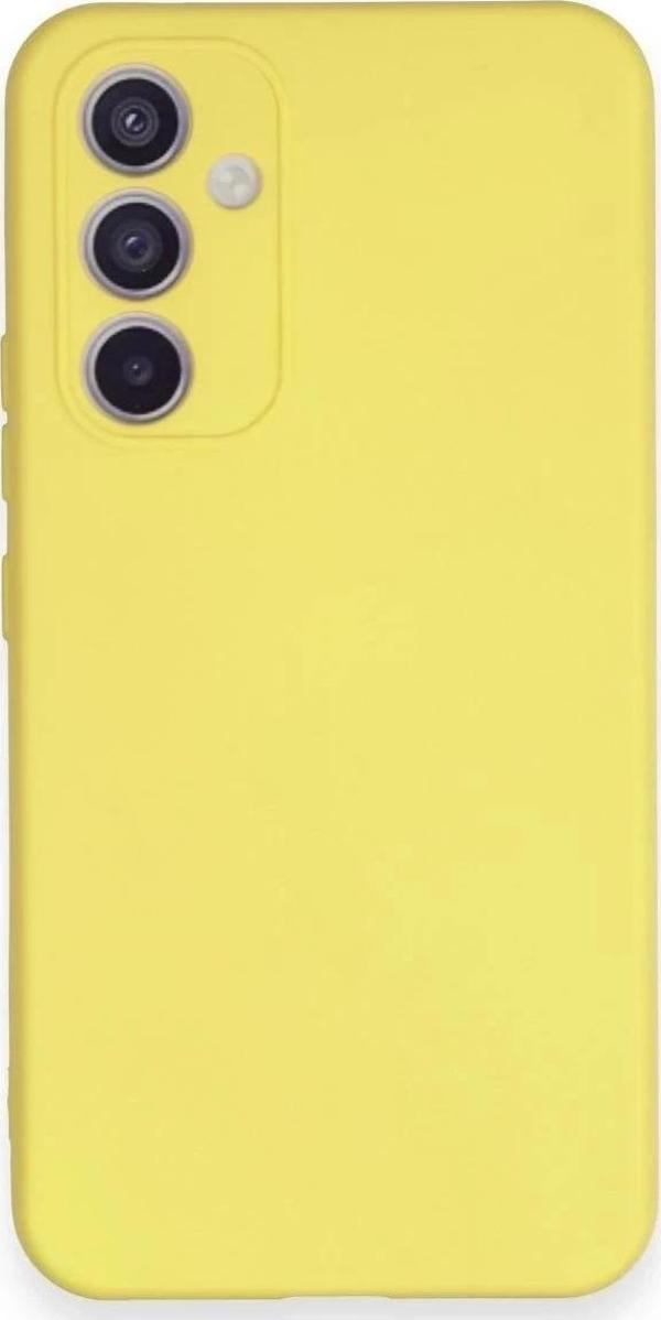 Samsung Galaxy A34 5G Kılıf Nano içi Kadife Silikon - Sarı - Image 1